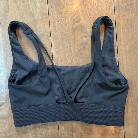 Athleta Bra Crop Top Strappy V back, Black, XS - Picture 4 of 7